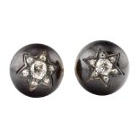 PAIR OF 19TH CENTURY GARNET & DIAMOND SET CUFFLINKS