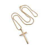 18CT GOLD NECKLACE & 9CT GOLD CROSS PENDANT