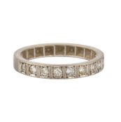 18CT GOLD & DIAMOND HALF HOOP ETERNITY RING