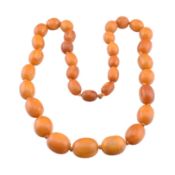 EGG YOLK AMBER BEAD NECKLACE