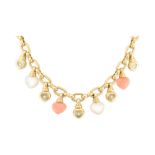 1990S CHOPARD 18CT GOLD HAPPY DIAMONDS HEART CHARM NECKLACE