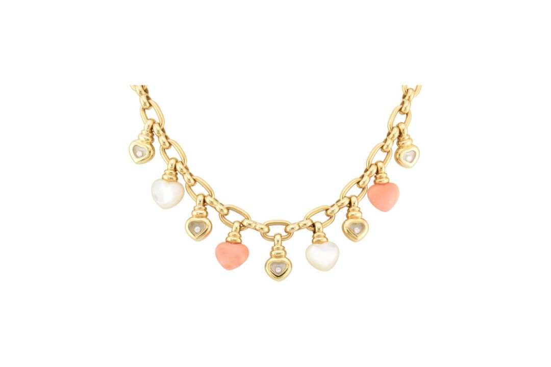 1990S CHOPARD 18CT GOLD HAPPY DIAMONDS HEART CHARM NECKLACE - Image 1 of 8