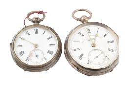TWO HALLMARKED SILVER POCKET WATCHES