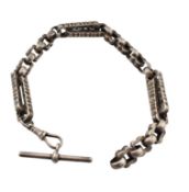 VICTORIAN 19TH CENTURY SILVER BOOK / WATCH CHAIN