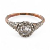 18CT GOLD PLATINUM & DIAMOND RING