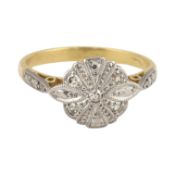 ART DECO GOLD & DIAMOND CLUSTER RING