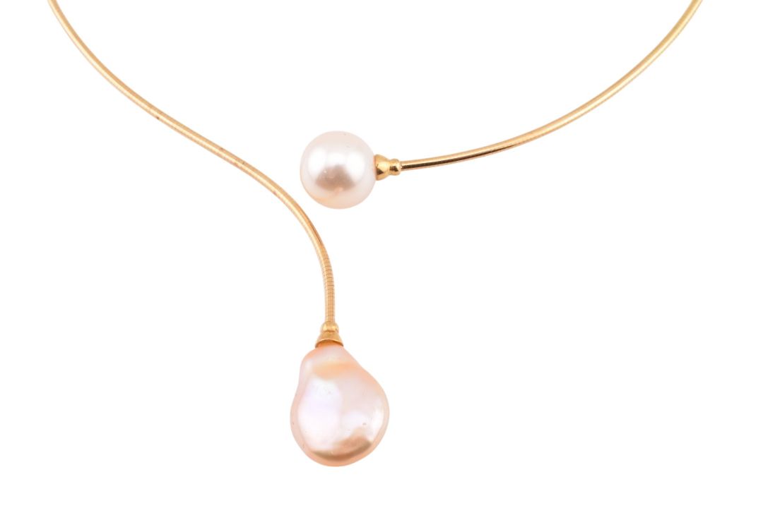 18CT GOLD & SOUTH SEA PEARL COLLAR NECKLACE - Image 2 of 5