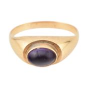 14CT GOLD & AMETHST CABOCHON RING