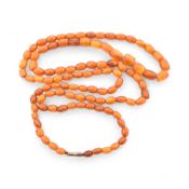 VINTAGE BUTTERSCOTCH AMBER BEAD NECKLACE