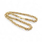 CONTEMPORARY HALLMARKED 18CT BI COLOUR FANCY CHAIN NECKLACE