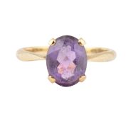 9CT GOLD & AMETHYST COCKTAIL RING