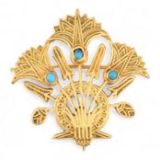 18CT GOLD EGYPTIAN BROOCH PIN PENDANT