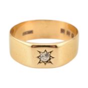 1920S HALLMARKED 18CT GOLD & DIAMOND RING