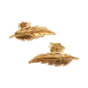 PAIR OF HALLMARKED 9CT GOLD LEAF EARRINGS