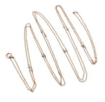 GOLD & PEARL LONG GUARD CHAIN