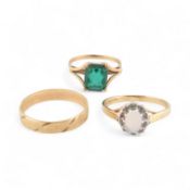 THREE 9CT GOLD RINGS