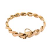 15CT GOLD FANCY HINGED TWIST LINK BRACELET