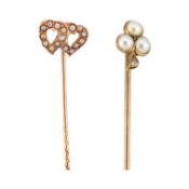 TWO 19TH CENTURY LAPEL STICKPINS