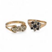 TWO HALLMARKED 9CT GOLD RINGS