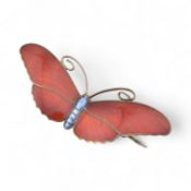 MARIUS HAMMER SILVER ENAMEL BUTTERFLY BROOCH PIN