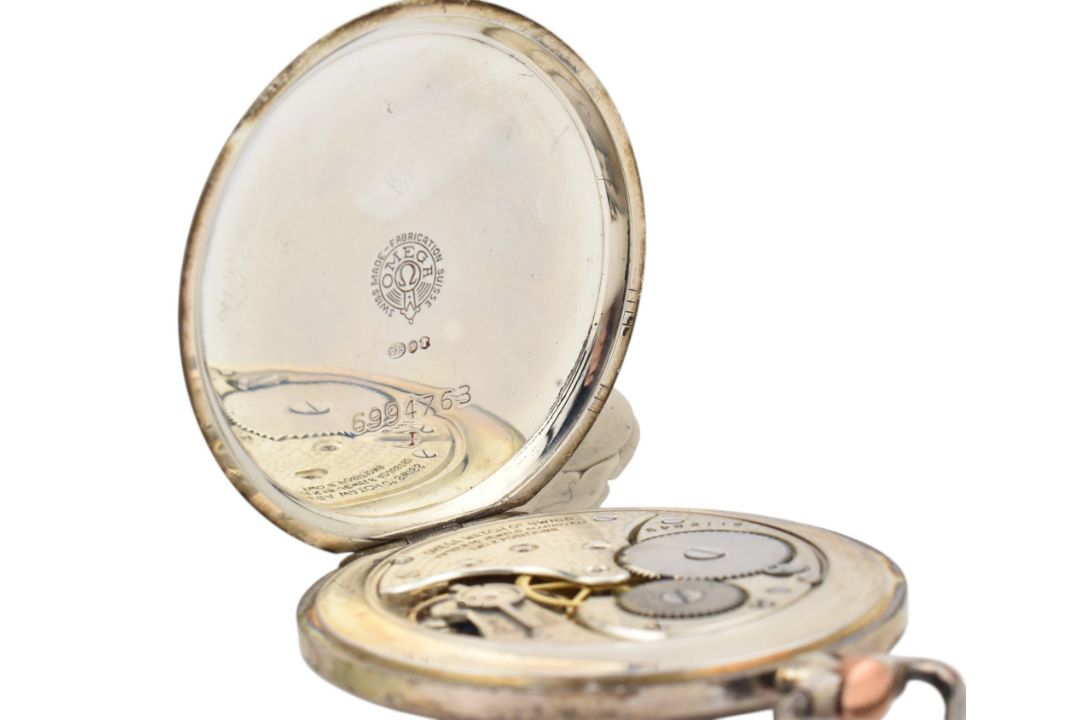 1920S OMEGA SILVER ART DECO POCKET WATCH - Image 6 of 7