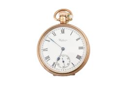 1920S HALLMARKED 9CT GOLD WALTHAM POCKETWATCH