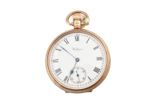 1920S HALLMARKED 9CT GOLD WALTHAM POCKETWATCH