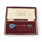 19TH CENTURY ARTS & CRAFTS WHITE METAL JABOT PIN
