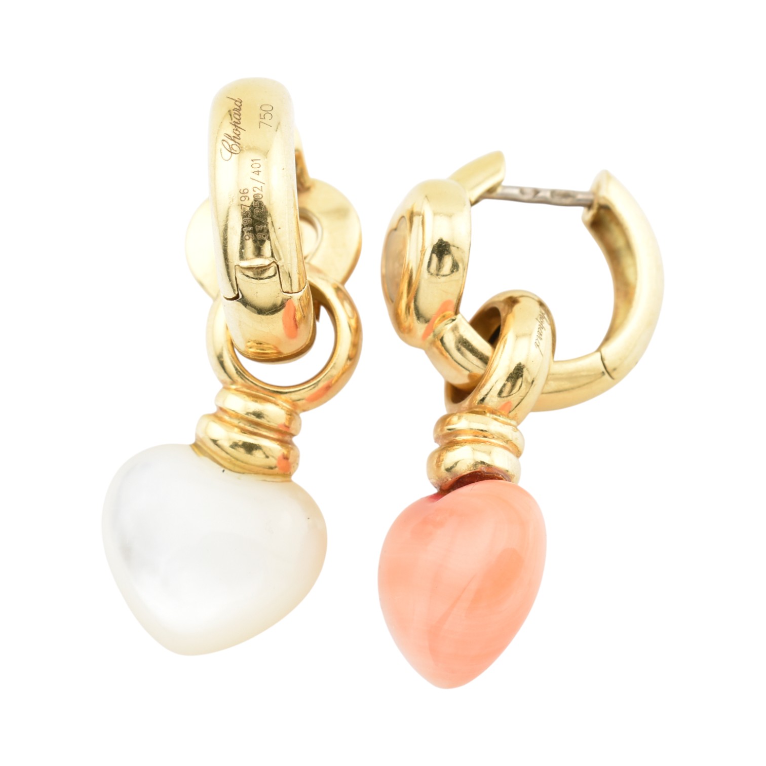 PAIR 1990S CHOPARD HAPPY DIAMONDS HEART CHARM EARRINGS - Image 4 of 10