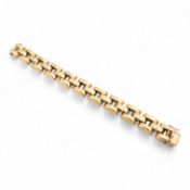 HALLMARKED 9CT GOLD FANCY TANK LINK CHAIN BRACELET
