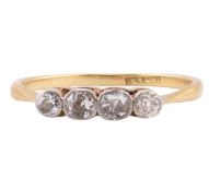 EDWARDIAN 18CT GOLD & PLATINUM FOUR STONE DIAMOND RING