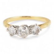 EARLY 20TH CENTURY DIAMOND THREE STONE RING