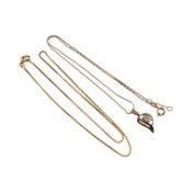 TWO HALLMARKED 9CT GOLD NECKLACES
