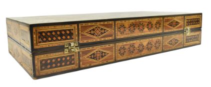 MIDDLE EASTERN 20TH CENTURY BACKGAMMON INLAID CHESSBOARD