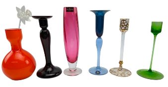 COLLECTION OF VINTAGE 20TH CENTURY GLASS CANDLESTICKS