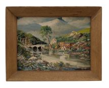 20TH CENTURY CONTINENTAL OIL ON BOARD LANDSCAPE