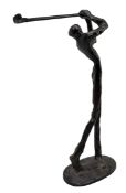 AFTER GIACOMETTI - VINTAGE 20TH CENTURY BRONZE FIGURINE OF GOLFER