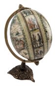 20TH CENTURY DECOARTIVE OSTRICH EGG GLOBE ON STAND