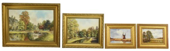 JAMES ALLEN & BARBARA BUTCHER - FOUR 20TH CENTURY OIL ON CANVAS / BOARD PAINTINGS