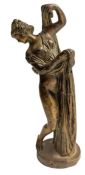 EARLY 20TH CENTURY BRASS FINIAL OF A GREEK GODDESS