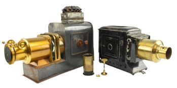 TWO EARLY 20TH CENTURY HELIOSCOPIC LANTERNS, EACH IN ORIG. EBONISED BOX