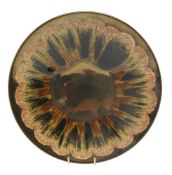 POOLE POTTERY - VINTAGE LUSTRE CHARGER PLATE IN COPPER COLOURWAY