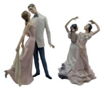 LLADRO - TWO 20TH CENTURY LARGE PORCELAIN FIGURES INCLUDING HAPPY ANNIVERSARY