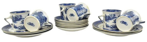 FOLEY - VINTAGE WILLOW PATTERN SIX PERSON TEA SERVICE