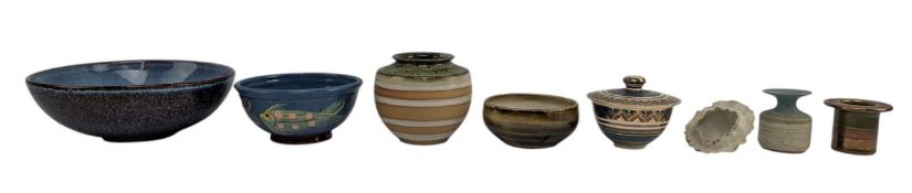 STUDIO POTTERY - COLLECTION OF EIGHT PIECES OF VINTAGE 20TH CENTURY STUDIO POTTERY