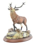 BORDER FINE ARTS - VINTAGE 2001 'RED STAG' CERAMIC FIGURINE