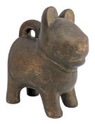 20TH CENTURY JAPANESE BRONZE / BRASS FIGURE OF A DOG