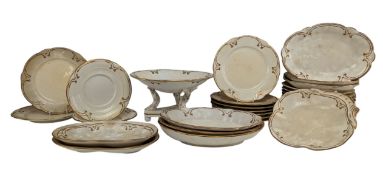 19TH CENTURY DERBY PORCELAIN HAND PAINTED GILT PART DINNER SERVICE