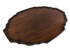 VICTORIAN 19TH CENTURY MAHOGANY OVOID SERVING TABLE TRAY
