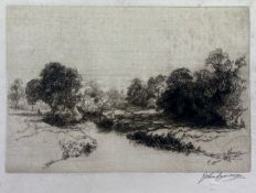 JOHN CAMERON (EXH. 1888-1931) - ON THE WATER OF LEITH - ETCHING